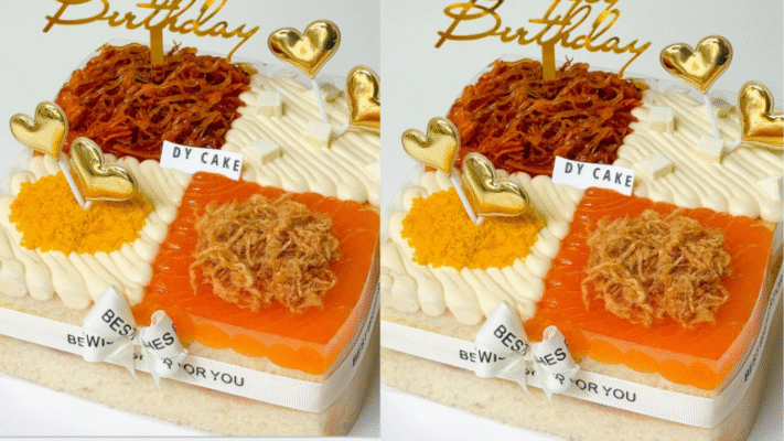 Mẫu bánh bông lan trứng muối vuông